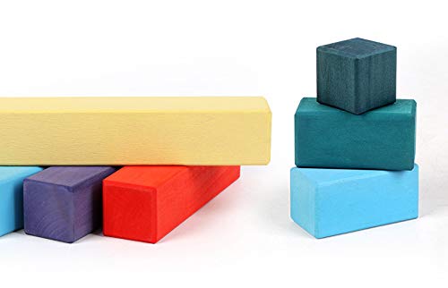moderngenic 'Pyramid' Rainbow X-Large 100 Piece Blocks, Wooden Toys for Kids, Geometric Stacking Educational Building Blocks from Yiwu Yina Arts and Crafts CO., LTD