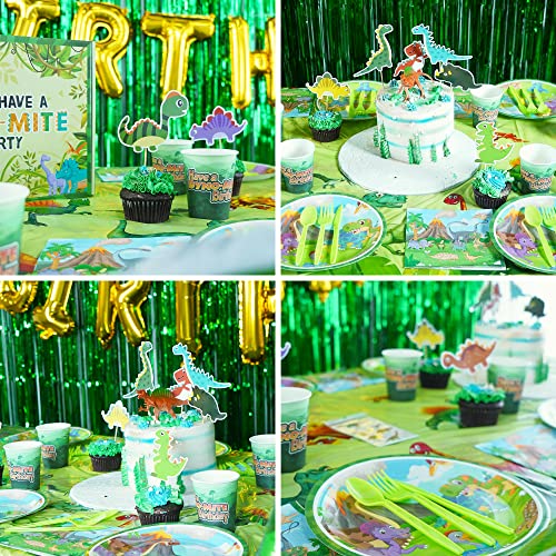 Partyville Dinosaur Party Decorations - Dinosaur Birthday Party Supplies 184 Pcs w/Most Dinosaur Party Supplies - Birthday Party Decorations - Dinosaur Birthday Decorations w/Plates Cups Cutlery by Luxxis Limited