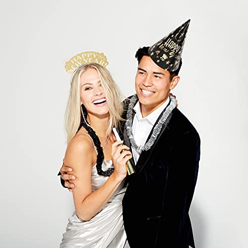 amscan Midnight Party 2022 New Year's Eve Decorations Party Supplies for 10, Includes Cone Hats and Glitter Tiaras by amscan