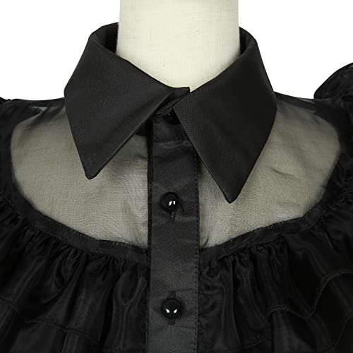 SPORTBANG Wednesday Addams Costume Dress for Girls Wednesday Cosplay Costume Halloween Outfit (A, 120) by 