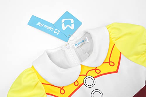 Uplus ME Cowgirl Costume Girls Cowgirl Dress Jessie Costume Halloween Party Princess Dress Up Outfit with Red Cowboy Hat (5-6 Years/120) from Uplus ME