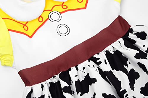 Uplus ME Cowgirl Costume Girls Cowgirl Dress Jessie Costume Halloween Party Princess Dress Up Outfit with Red Cowboy Hat (5-6 Years/120) from Uplus ME