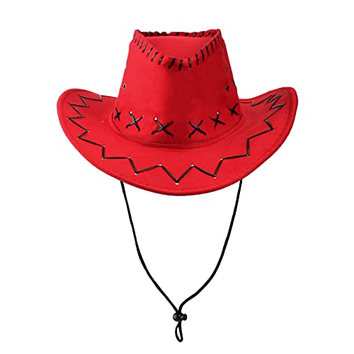 Uplus ME Cowgirl Costume Girls Cowgirl Dress Jessie Costume Halloween Party Princess Dress Up Outfit with Red Cowboy Hat (5-6 Years/120) from Uplus ME