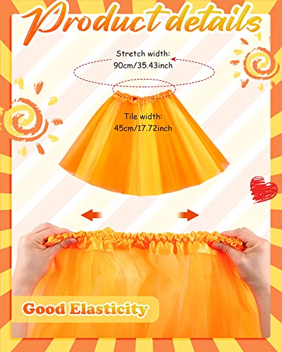 4 Pcs Orange Costume Accessories Girls Costume Suit Orange Head Bopper Layered Tulle Tutu Skirt Glasses with Socks for Women Girls Cosplay Party from Taiyin
