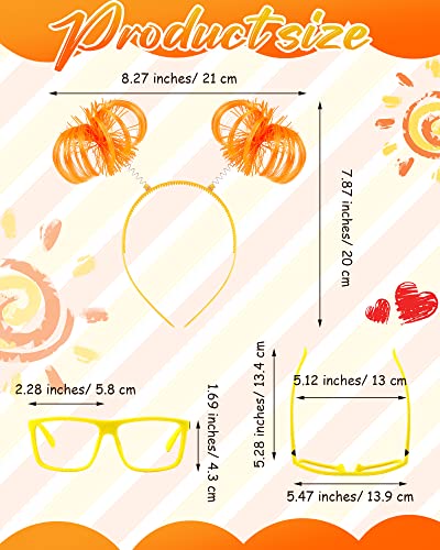 4 Pcs Orange Costume Accessories Girls Costume Suit Orange Head Bopper Layered Tulle Tutu Skirt Glasses with Socks for Women Girls Cosplay Party from Taiyin