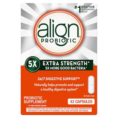 Align Probiotic Extra Strength, #1 Doctor Recommended Brand, 5X more good bacteria to Help support a healthy digestive system, 42 Capsules from Procter & Gamble - HABA Hub