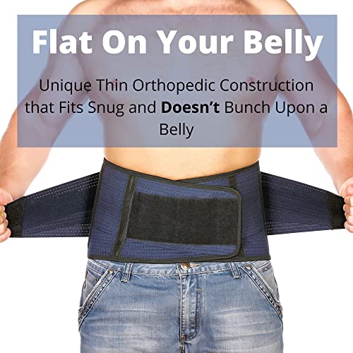 Back Support Lower Back Brace Provides Back Pain Relief - Breathable Lumbar Support Belt for Men and Women Keeps Your Spine Straight and Safe - Large Size 38"- 45" at Navel Level by AVESTON