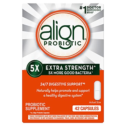 Align Probiotic Extra Strength, #1 Doctor Recommended Brand, 5X more good bacteria to Help support a healthy digestive system, 42 Capsules from Procter & Gamble - HABA Hub
