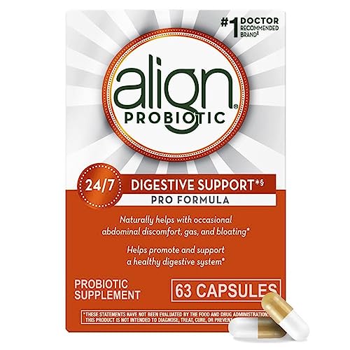 Align Probiotic Pro Formula, #1 Doctor Recommended Brand, Helps Soothe Occasional Gas, Abdominal Discomfort, Bloating to Support a Healthy Digestive System 24/7, 63 Capsules from AmazonUs/PRFZ7