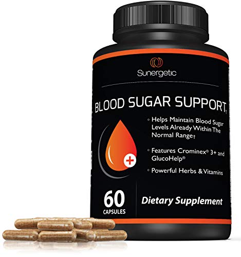 Premium Blood Sugar Support SupplementâSupports Healthy Blood Sugar Levels Already Within Normal Range â Includes Bitter Melon Extract, Vanadium, Chromium, Cinnamon, & Alpha Lipoic Acid-60 Capsules by Sunergetic