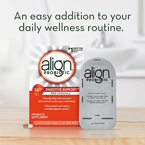 Align Probiotic Pro Formula, #1 Doctor Recommended Brand, Helps Soothe Occasional Gas, Abdominal Discomfort, Bloating to Support a Healthy Digestive System 24/7, 63 Capsules from AmazonUs/PRFZ7