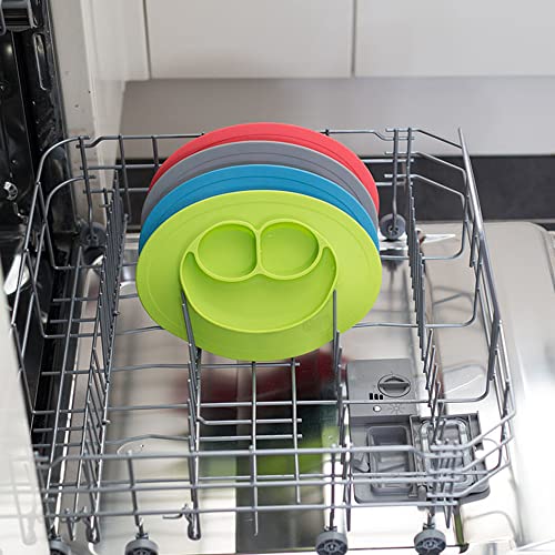 ezpz Mini Mat (Coral) - 100% Silicone Suction Plate with Built-in Placemat for Infants + Toddlers - First Foods + Self-Feeding - Comes with a Reusable Travel Bag (PCMMC004), One Size by ezpz