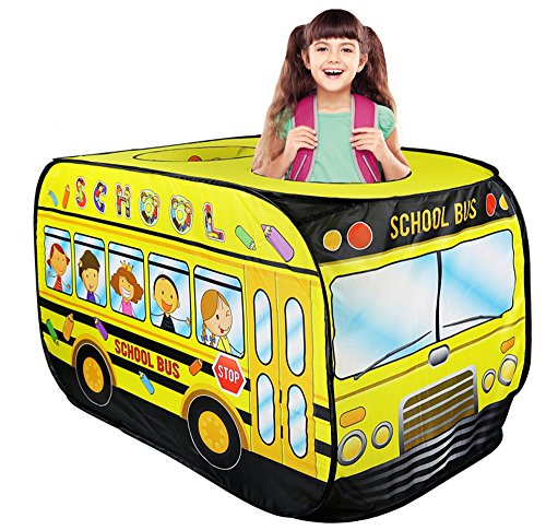 Liberty Imports Kids Pop Up Play Tent - Foldable Indoor and Outdoor Playhouse for Toddlers, Boys and Girls (School Bus) from Liberty Imports