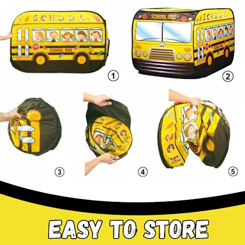 Liberty Imports Kids Pop Up Play Tent - Foldable Indoor and Outdoor Playhouse for Toddlers, Boys and Girls (School Bus) from Liberty Imports