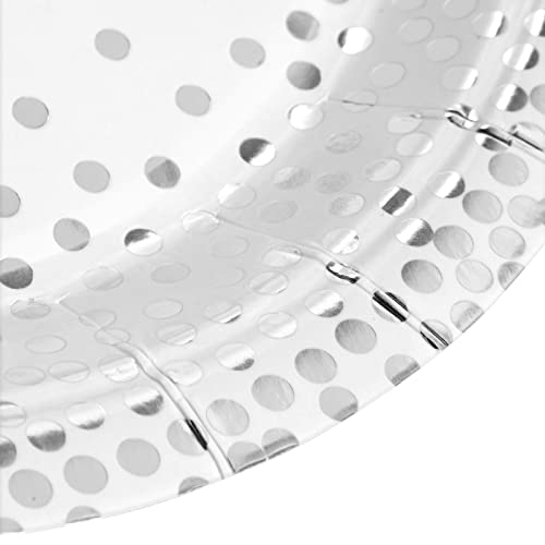 Silver Confetti Party Bundle, Includes Plates, Napkins, Cups, and Cutlery (24 Guests,144 Pieces) by Juvale