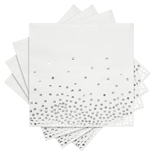 Silver Confetti Party Bundle, Includes Plates, Napkins, Cups, and Cutlery (24 Guests,144 Pieces) by Juvale
