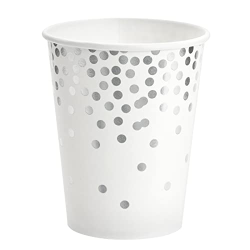 Silver Confetti Party Bundle, Includes Plates, Napkins, Cups, and Cutlery (24 Guests,144 Pieces) by Juvale