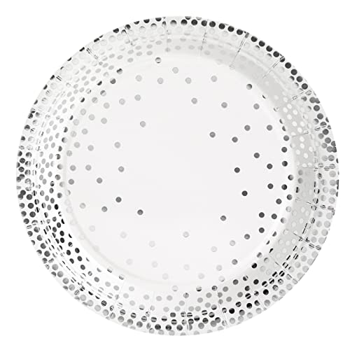 Silver Confetti Party Bundle, Includes Plates, Napkins, Cups, and Cutlery (24 Guests,144 Pieces) by Juvale
