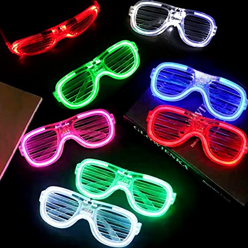 25 Packs LED Glasses 5 Neon Colors Glow In The Dark Party Supplies Favor for Kids Adultï¼ Light up toy Glasses fit Holiday Birthday Valentine's Day and Halloween Cosplay Replaceable battery from Fathi