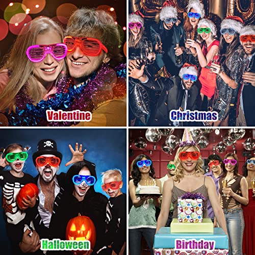25 Packs LED Glasses 5 Neon Colors Glow In The Dark Party Supplies Favor for Kids Adultï¼ Light up toy Glasses fit Holiday Birthday Valentine's Day and Halloween Cosplay Replaceable battery from Fathi