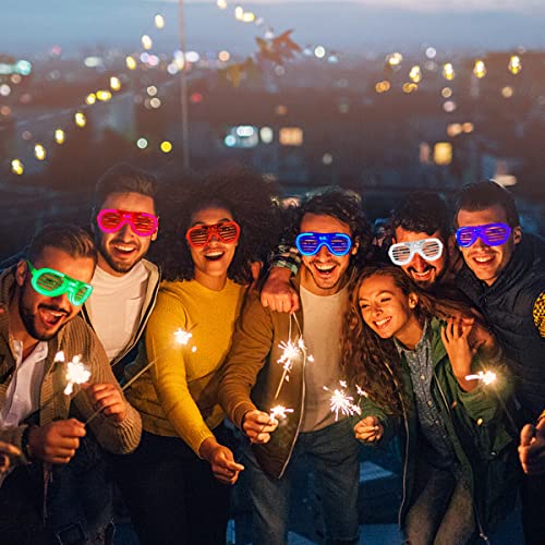 25 Packs LED Glasses 5 Neon Colors Glow In The Dark Party Supplies Favor for Kids Adultï¼ Light up toy Glasses fit Holiday Birthday Valentine's Day and Halloween Cosplay Replaceable battery from Fathi