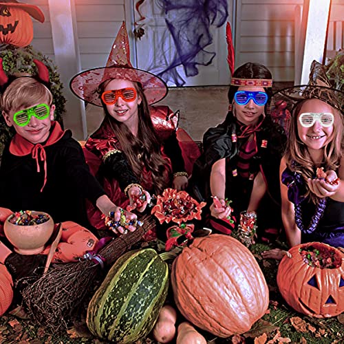 25 Packs LED Glasses 5 Neon Colors Glow In The Dark Party Supplies Favor for Kids Adultï¼ Light up toy Glasses fit Holiday Birthday Valentine's Day and Halloween Cosplay Replaceable battery from Fathi