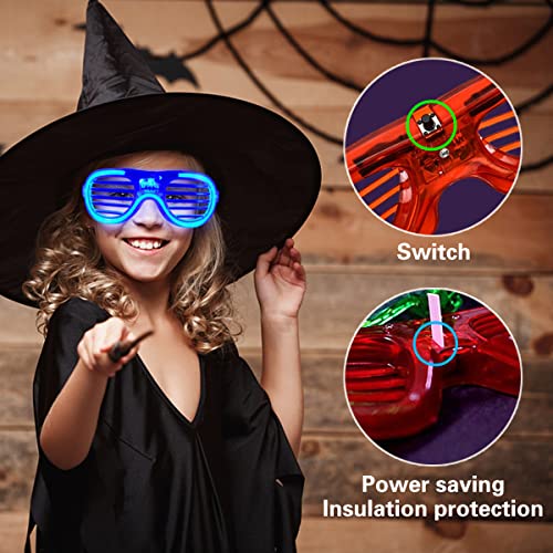 25 Packs LED Glasses 5 Neon Colors Glow In The Dark Party Supplies Favor for Kids Adultï¼ Light up toy Glasses fit Holiday Birthday Valentine's Day and Halloween Cosplay Replaceable battery from Fathi