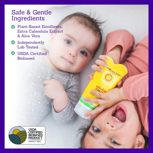 California Baby Calendula Moisturizing Cream (1.8 oz.) Hydrates Soft, Sensitive Skin | Plant-Based, Vegan Friendly | Soothes irritation caused by dry skin on Face, Arms and Body. from California Baby
