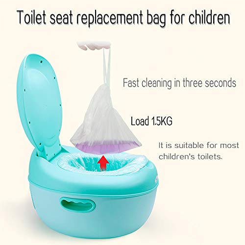 100 Pack Portable Travel Universal Potty Chair Liners with Drawstring Training Toilet Seat Potty Bags Cleaning Bag for Kids Toddlers Adults Pets Outdoors (44 x 24 cm) from WooWan