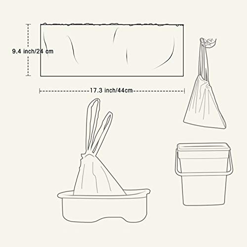 100 Pack Portable Travel Universal Potty Chair Liners with Drawstring Training Toilet Seat Potty Bags Cleaning Bag for Kids Toddlers Adults Pets Outdoors (44 x 24 cm) from WooWan