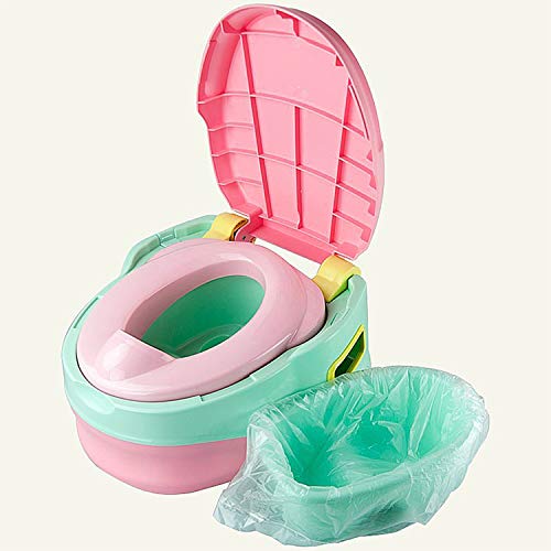 100 Pack Portable Travel Universal Potty Chair Liners with Drawstring Training Toilet Seat Potty Bags Cleaning Bag for Kids Toddlers Adults Pets Outdoors (44 x 24 cm) from WooWan