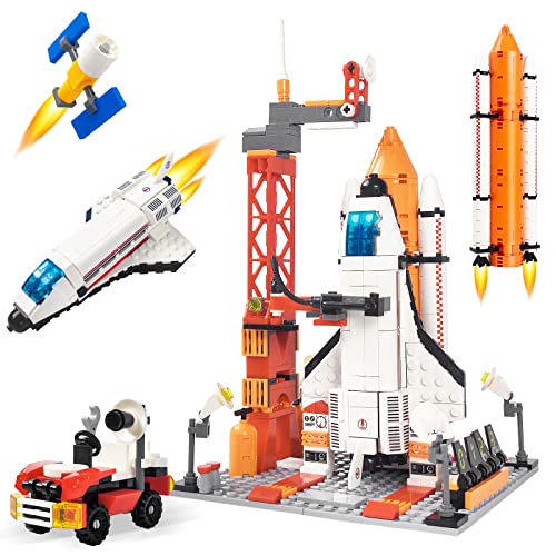 ZKA Space Exploration Space Shuttle Toys for 6 7 8 9 10+ Years Boys STEM Space Building kit Toys with Heavy Duty Transport Rocket and Launcher, Great Gift for 6+ Years Old Boys (494PCS) by ZKA004B