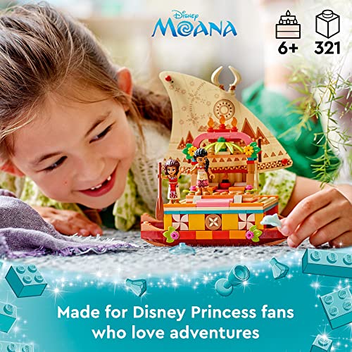 LEGO Disney Princess Moana's Wayfinding Boat 43210, Moana and Sina Mini-Dolls Plus Dolphin Figure, Creative Building Toys for Girls and Boys Ages 6+ by LEGO