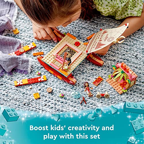 LEGO Disney Princess Moana's Wayfinding Boat 43210, Moana and Sina Mini-Dolls Plus Dolphin Figure, Creative Building Toys for Girls and Boys Ages 6+ by LEGO