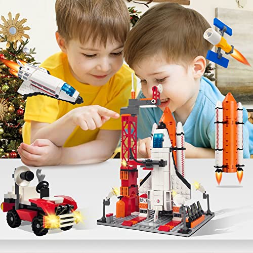 ZKA Space Exploration Space Shuttle Toys for 6 7 8 9 10+ Years Boys STEM Space Building kit Toys with Heavy Duty Transport Rocket and Launcher, Great Gift for 6+ Years Old Boys (494PCS) by ZKA004B