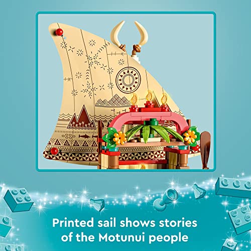 LEGO Disney Princess Moana's Wayfinding Boat 43210, Moana and Sina Mini-Dolls Plus Dolphin Figure, Creative Building Toys for Girls and Boys Ages 6+ by LEGO