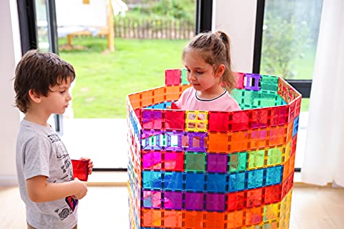 MEGAGONTILES 110PCS Premium Magnetic Tiles | STEM AUTHENTICATED | Magnetic Blocks | Magnetic Toys | Magnetic Building Blocks|Toddler Boys Girls 3-10 Year Old | Idea Books & Storage Bag by MEGAGONTILES