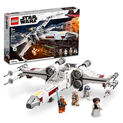 LEGO Star Wars Luke Skywalker's X-Wing Fighter 75301 Building Toy Set - Princess Leia Minifigure, R2-D2 Droid Figure, Jedi Spaceship from The Classic Trilogy Movies, Great Gift for Kids, Boys, Girls by LEGO