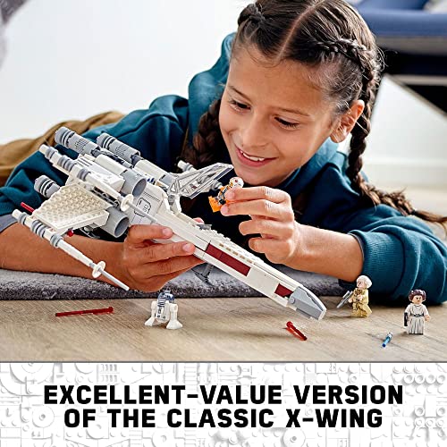 LEGO Star Wars Luke Skywalker's X-Wing Fighter 75301 Building Toy Set - Princess Leia Minifigure, R2-D2 Droid Figure, Jedi Spaceship from The Classic Trilogy Movies, Great Gift for Kids, Boys, Girls by LEGO