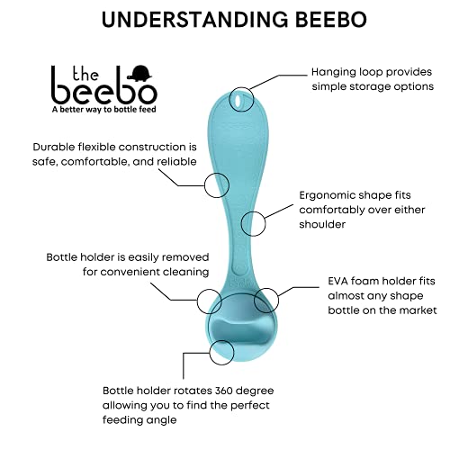 The Beebo Hands Free Bottle Holder, Upgraded â New and Improved, Teal | Baby Bottle Holder â Suitable for Most Bottle Sizes, Enhance Feeding Time for Parents and Caregivers| Anti Slip Free Hand Bottle from the beebo