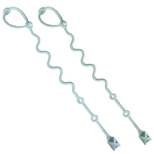 Baby Spoons Holder Strap Pacifier Clip Highchair Accessories-Gelinor First Stage Baby Led Weaning Feeding Supplies(Green and Blue) from Gelinor