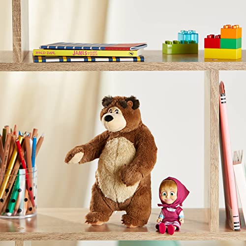 Masha and The BeaR Jada Toys, Masha Plush Set with Bear and Doll Toys for Kids, Ages 3+, Nylon, 109301072, 9.8 inches from Simba Toys