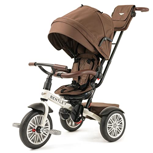 Bentley Kids Trike, Toddler Bike 6-in-1, Officially Licensed & Designed by Bentley Motors UK; This Baby to Big Kid Tricycle is a Compelling Statement of Performance and Luxury, White Satin (10m-5y+) from POSH BABY & KIDS