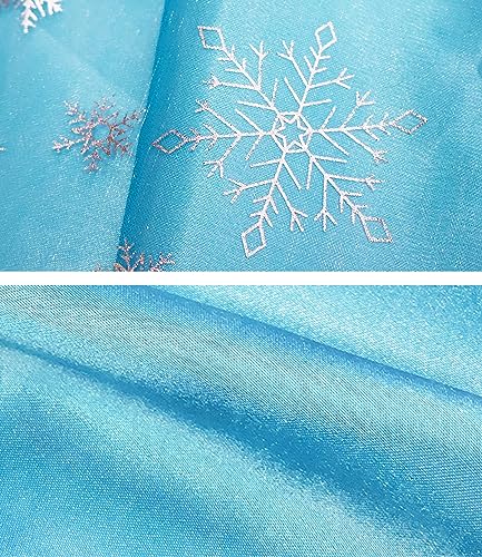 Almce Elsa Costume for Girls Toddler Christmas Birthday Party Dress Up Little Girl Princess Dresses with Accessories (Blue, 6T) from 