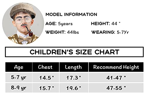 FAYBOX 100 Days of School Old Man Costume for Kids Boys,Halloween Grandpa Costume Accessories Set by 