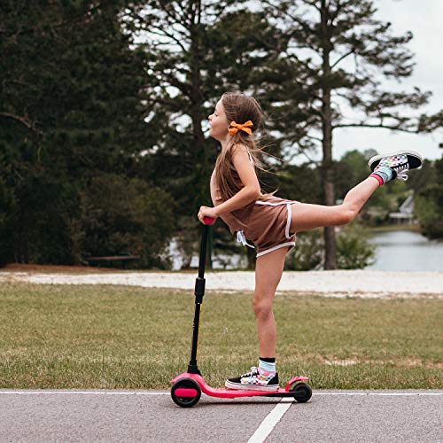 6KU Scooter for Kids Ages 3-5 with Flash Wheels, Kids Scooter 4 Adjustable Height, Toddler Scooter Extra-Wide PU LED Wheels, 3 Wheel Scooter for Kids for Girls & Boys Learn to Steer(Pink) by 6KU