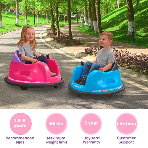 JoyBerri Bumper Car for Toddlers 1-3 - Toddler, Baby, and Kids Ride On Toy Electric Bumper Car - with Bluetooth, Music and Remote/Safety Certified, Kid Approved, Electric Kids Ride on Bumper Car Gift by JoyBerri