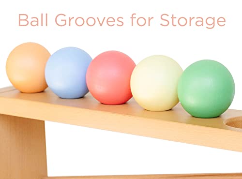 Montessori Ball Tracker Wooden Ball Drop - Wood Toys for 3 Year Old - Educational Toy for Baby and Toddler - Ball Ramp Maze Run Track - Baby Ball Drop Toy - First Birthday Gift 18 Months by Montessori & Me