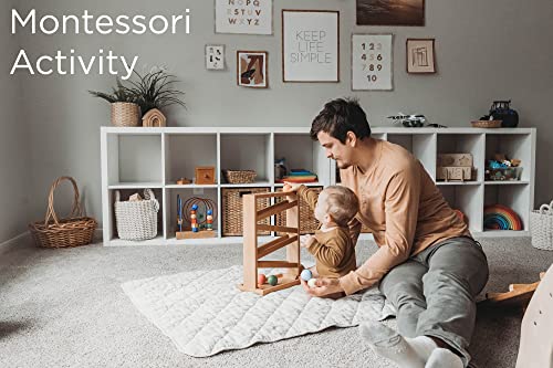 Montessori Ball Tracker Wooden Ball Drop - Wood Toys for 3 Year Old - Educational Toy for Baby and Toddler - Ball Ramp Maze Run Track - Baby Ball Drop Toy - First Birthday Gift 18 Months by Montessori & Me