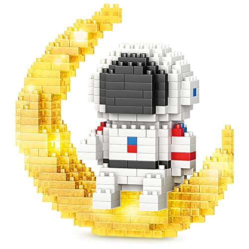 KriToy Mini Building Blocks Astronaut Sets for Goodie Bags, 368 PCS Micro Mini Astronaut Building Toy Bricks for Adults, Party Favors for 12+ Teens Gifts(YY with Light) by Kritoy
